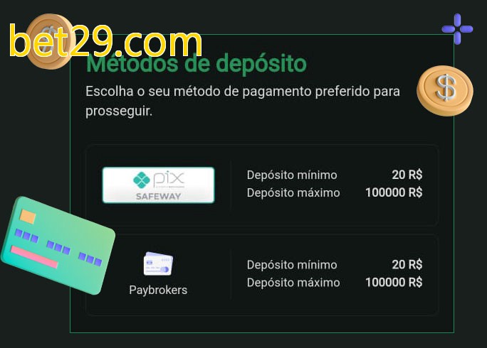 O cassino bet29.combet oferece uma grande variedade de métodos de pagamento